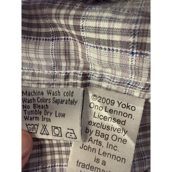 John Lennon Yoko Ono 2009 Men’s L Flip Cuff Dress Shirt Long Sleeve - Picture 9 of 11